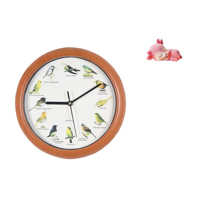 Reloj De Pared Con Pájaro Cantor, Decorativo, De Resina, Con Forma De Ciervo Durmiendo, Para Colgar En La Mesa, Ideal Para Cocina, Comedor Y Hogar. Acabado Fino.