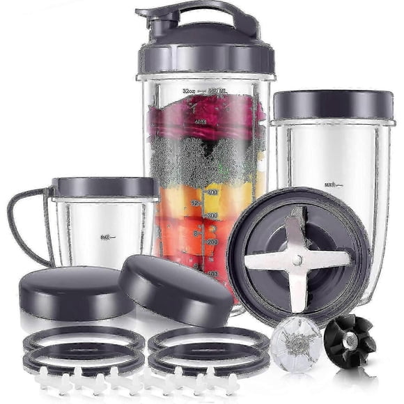 21-piece 32/24/18oz Cups And Blade Kit Compatible With Nutribullet 600w/900w