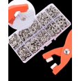 thumbnail image 1 of 100 juegos de alicates de presión de mano con hebilla de bloqueo de cinco garras, juego de herramientas de instalación de caja de plástico, kit de costura de botones de tela para ropa oso de fresa Electrónica, 1 of 5