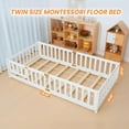 thumbnail image 3 of Lilypelle Twin Floor Bed for Kids, Montessori Floor Bed with Guard Rails, Floor Bed Frame for Boys & Girls,White, 3 of 8