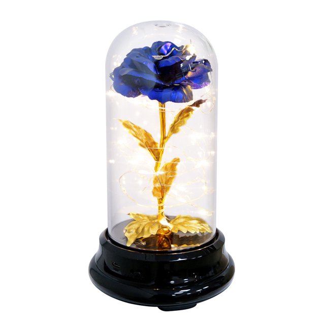Moyic 2021 cúpula de luz rosa LED flor artificial flores artificiales de Navidad para decoración boda regalos de Año Nuevo para el hogar Kits de decoración para fiestas azul Moyic HA008474-03B
