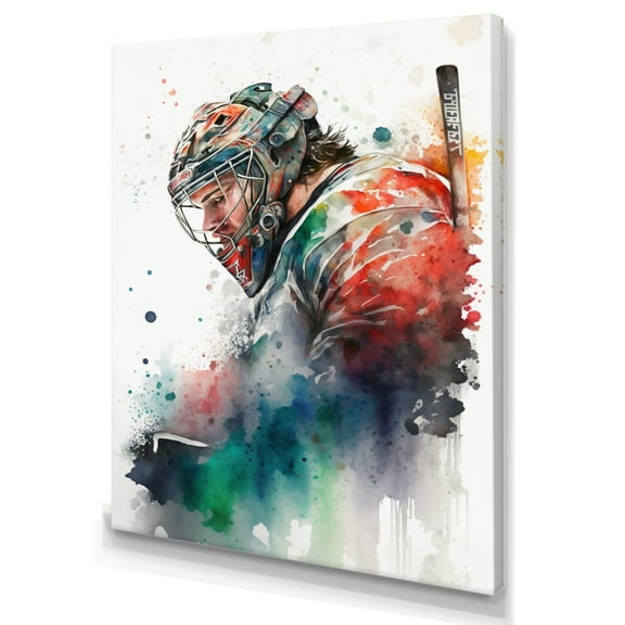 Designart Hockey Goalie During Game II Canvas Wall Art