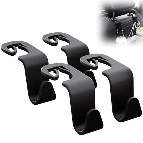 Car Seat Headrest Hook 4 Pack,Purse Holder Hook for Car Organizers and Storage,Car Organization Accessories for Women Road Trip Essentials,Long