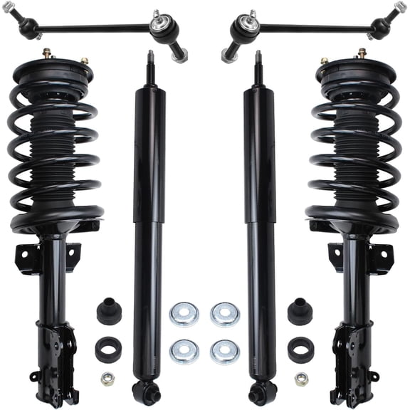Detroit Axle - Front 6pc Struts Kit for 05-10 Ford Mustang, Struts & Coil Spring Sway Bars Rear Shock Absorbers 2005 2006 2007 2008 2009 2010 Replacement Suspension