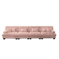 thumbnail image 4 of KYLE & KAY 4 Seater Sectional Sofa Couch, Chenille Deep Seat Cloud Couch with 6 Soft Pillows, Upholstered Comfy Sofa for Living Room, Apartment, Office, Pink, 4 of 7