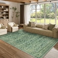 thumbnail image 5 of BERTHMEER 8'x10' Large Area Rugs for Living Room Vintage Green Carpets for Bedroom Office Machine Washable Farmhouse Dining Room Oriental Rugs Non Slip Traditional Floral Distressed Rugs, 5 of 7