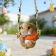 thumbnail image 7 of TanSiDing Swing Animal Garden Statue Resin Sculpture Hanging Animal Figurine Decoration for Trees Home Office, Cute Car Interior Decor for Balcony Gardens - Bunny, 7 of 7