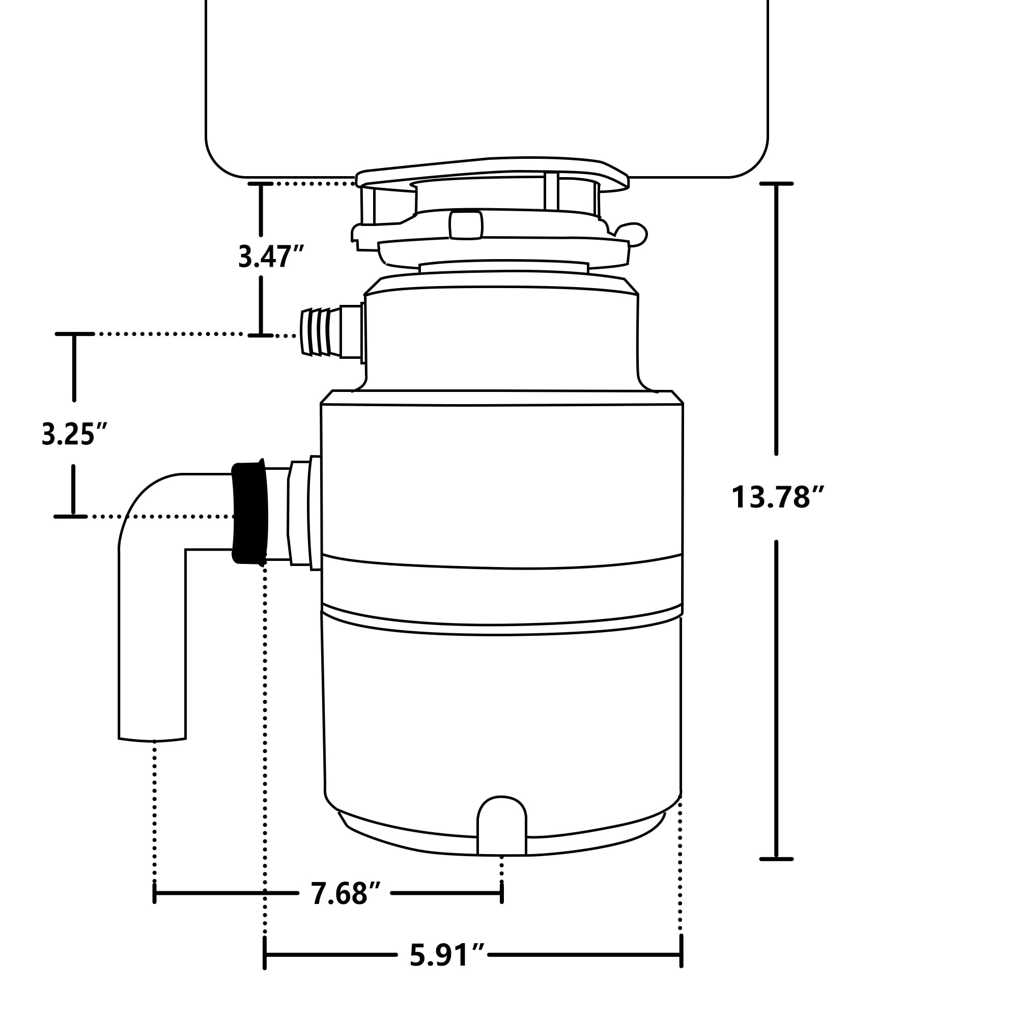 Trifecte 1HP Garbage Disposal, 3000RPM DC Motor Continuous Feed Food Waste Disposal with Power Cord