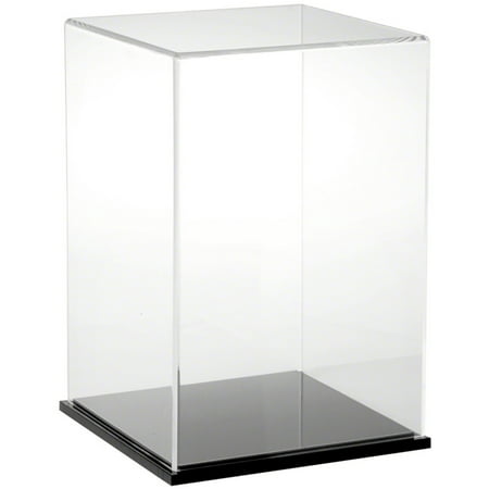 Plymor Clear Acrylic Display Case with Black Base, 8" W x 8" D x 12" H