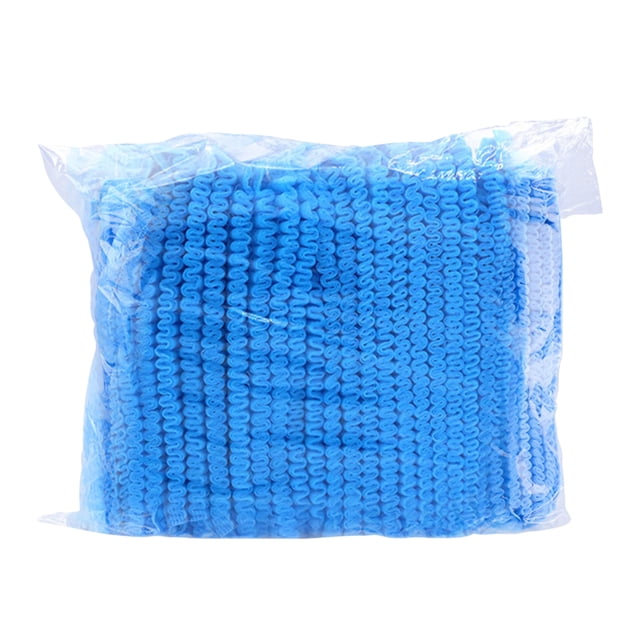 Shisuyan 100pcs Disposable Bouffant Caps Elastic Work Hat Dust-Proof Caps for Work Cooking