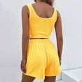 thumbnail image 4 of WAYUTE Short Sets Women 2 Piece Outfits Soft Sleeveless Matching Clothing Crop Top and High Waisted Shorts Solid Color Casual Summer Outfits, 4 of 5
