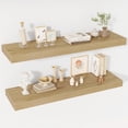 thumbnail image 4 of Floating Shelves  Deep Floating Shelf Wall Mounted  Wall Shelves  Rustic Deep Bookshelf  Extra Deeper &amp; Thicker Display Shelves for Bedroom  Living Room    Set of, 4 of 6