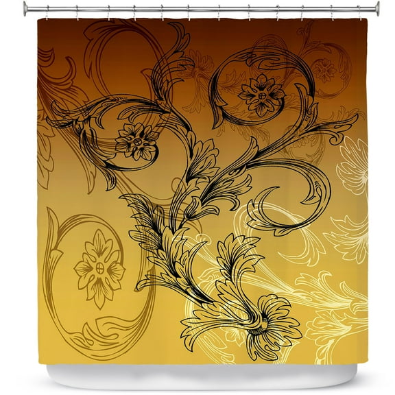 Shower Curtains 70" x 84" from DiaNoche Designs by Angelina Vick - Coffee Flowers 3 Calypso
