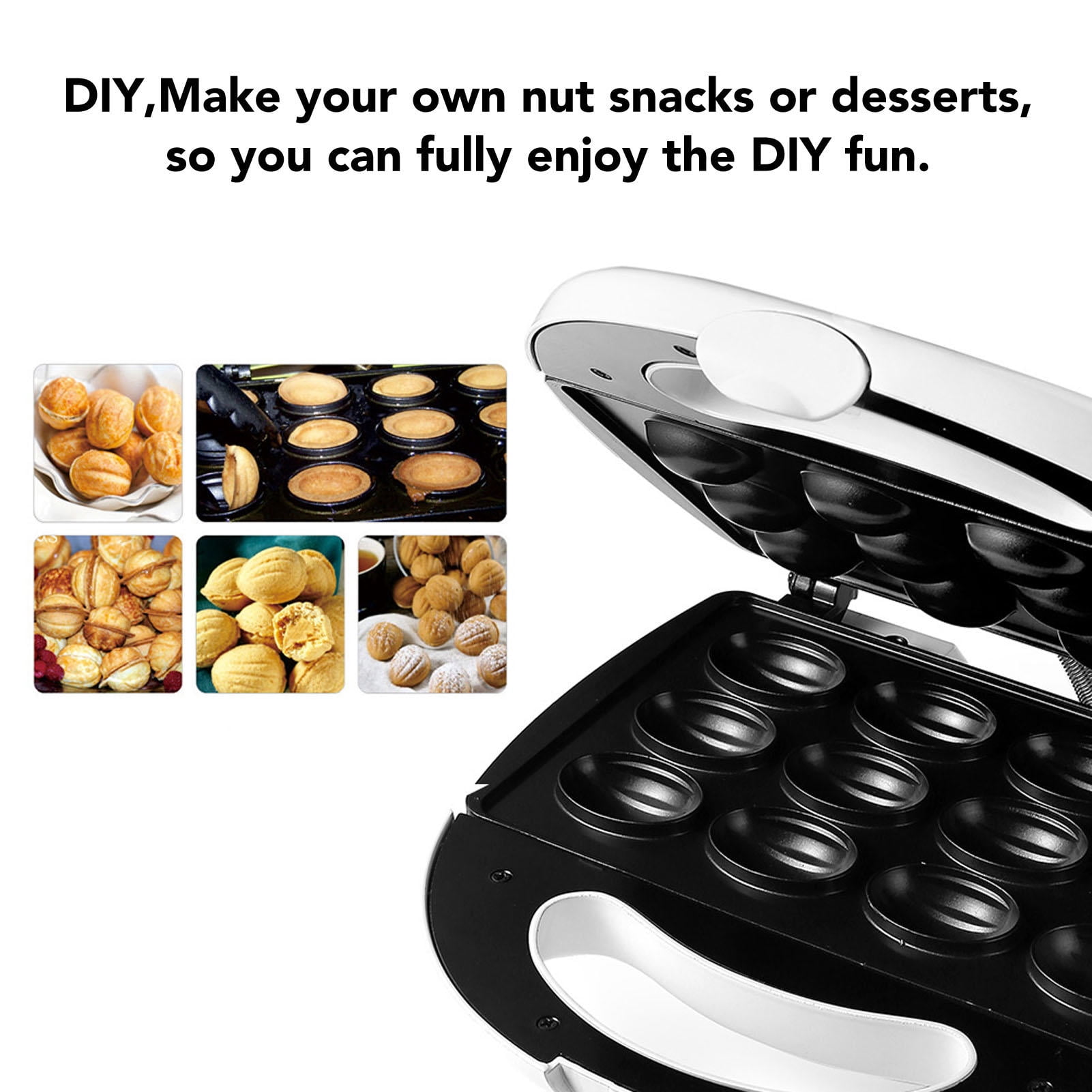 Yajisi Nut Waffle & Cake Maker – ABS, Even Heating, Easy‑Clean, Multi‑Use for Breakfast & Sweet Treats, 110V