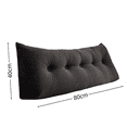 thumbnail image 2 of QISIWOLE Black Dorm Twin Headboard Wedge Pillow, 31.5x15.7in Handmade Support Backrest Large Bolster Cushion with Two Large Side Pockets and Removable Cover, 2 of 7