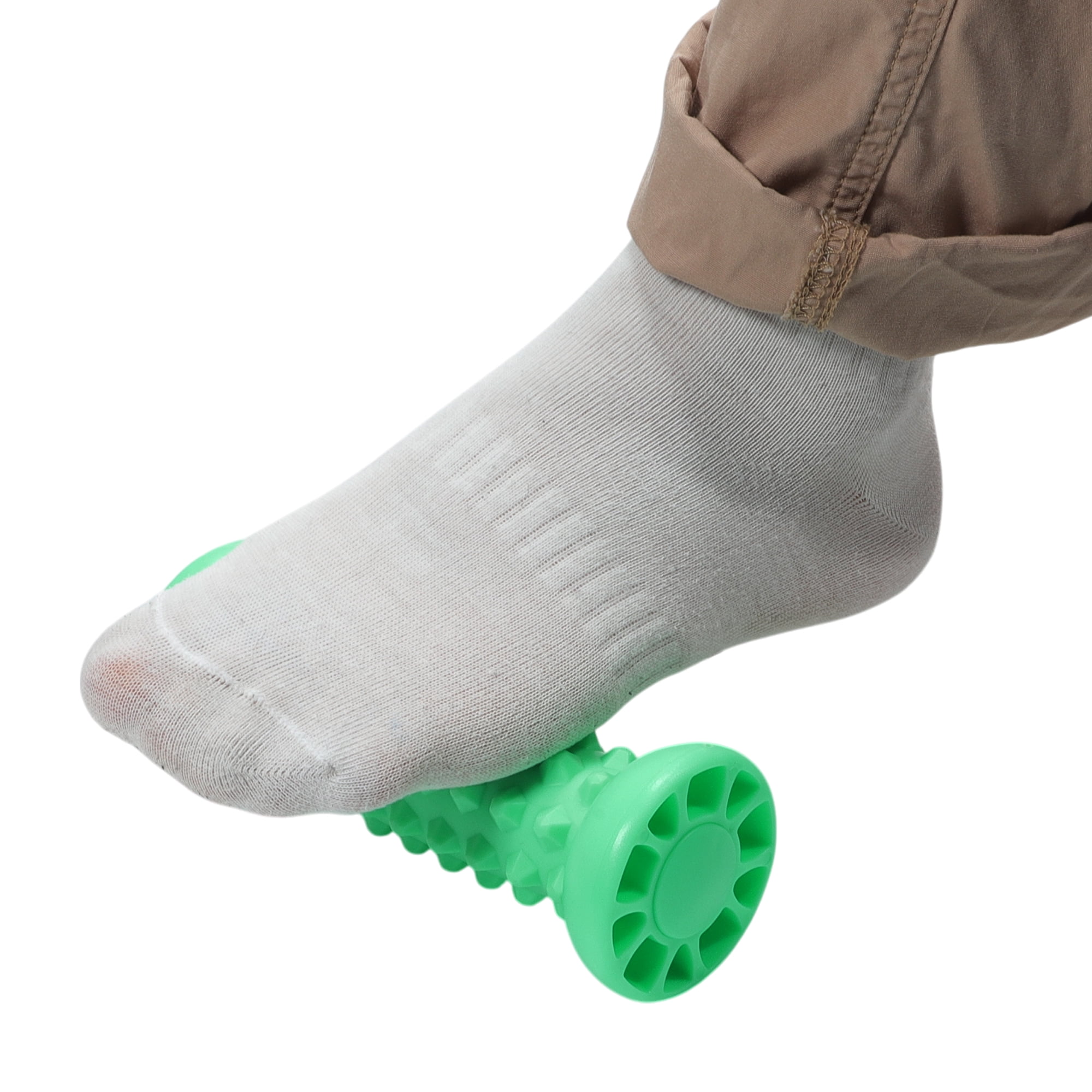 Unique Bargains Durable Useful 1 Pc Dumbbell Roller Foot Massager Green