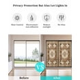 thumbnail image 4 of Window Privacy Film Brown Boho Stained Glass Window Film Decorative Sun Block Window Cover Retro Western Rustic Ethnic Tribal Patterns Window Clings Static Adhesive Sticker for Bathroom 29.5"x78.7", 4 of 7