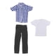 thumbnail image 4 of Figura masculina en miniatura a escala 1/12, ropa, abrigo, traje y accesorios. Pantalón Corto Azul, 4 of 9