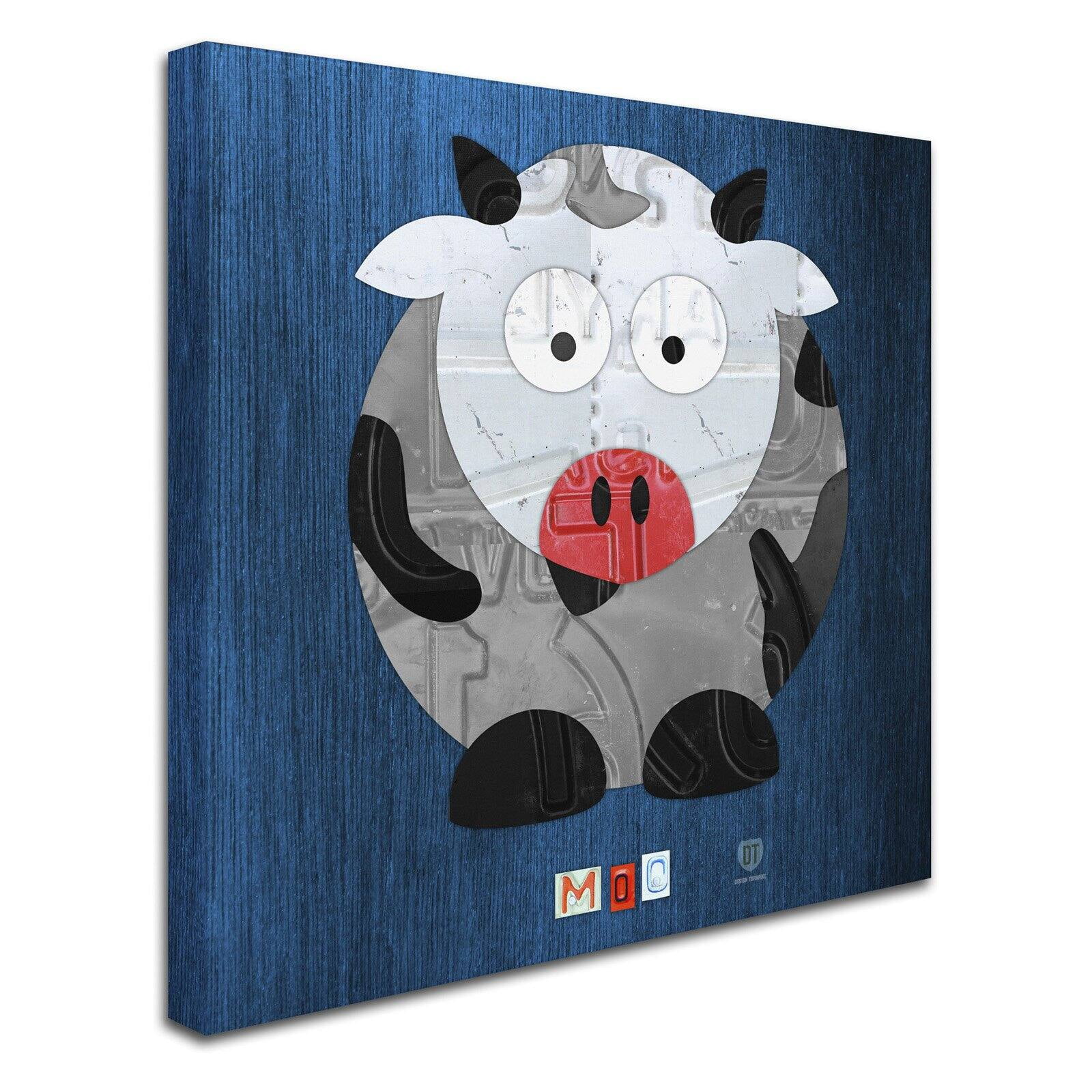 Trademark Fine Art 'Moo The Cow' Canvas Art by Design Turnpike