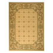 SAFAVIEH Courtyard Erin Traditional Indoor/Outdoor Area Rug Natural/Olive, 5'3" x 5'3" Round