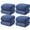 Blue, variant on 4-Piece Velvet Bath Towel Set for Adults | Super Absorbent & Quick-Dry Hair & Body Towels | Soft Striped Pattern for Home, Beach & Gym Use | 75x35 cm