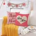 thumbnail image 4 of Happy Mothers Day Pillow Covers 18x18 Set of 4 Pink Throw Pillow Covers I Love Mom Cushion Covers Pillow Case Gift for Mother Grandma Birthday Home Outdoor Sofa Decoration (18 by 18), 4 of 6