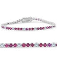 thumbnail image 1 of Bracelet Tennis Rubis & Diamants 3ct 14 KT Or Blanc, 1 of 1