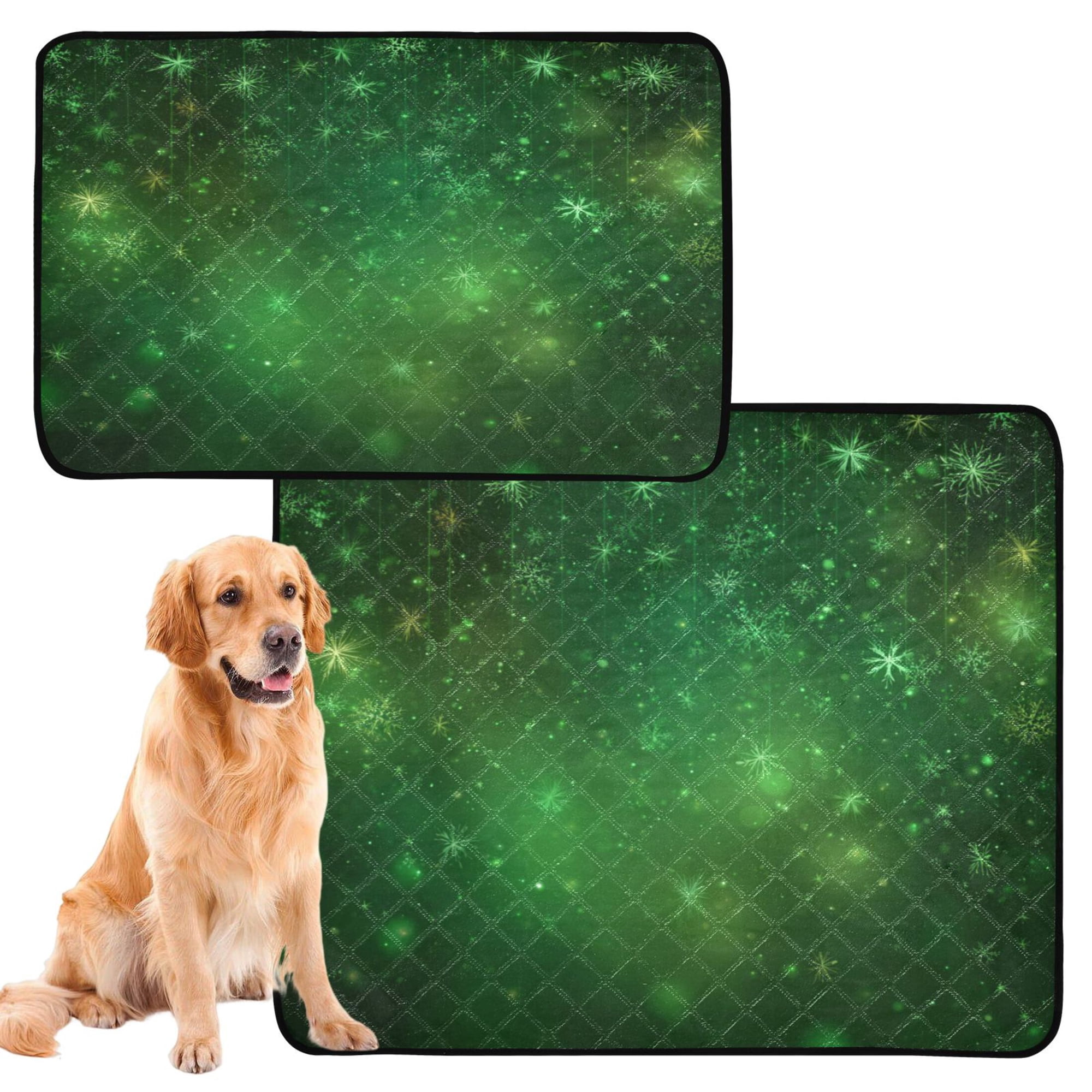 IAUYY Washable Pee Pads for Dogs Medium+Large Absorbent and Leak-Proof Non-Slip Reusable Puppy Pee Pads for Dogs Applicable to Playpen Potty Crate A Christmas Theme