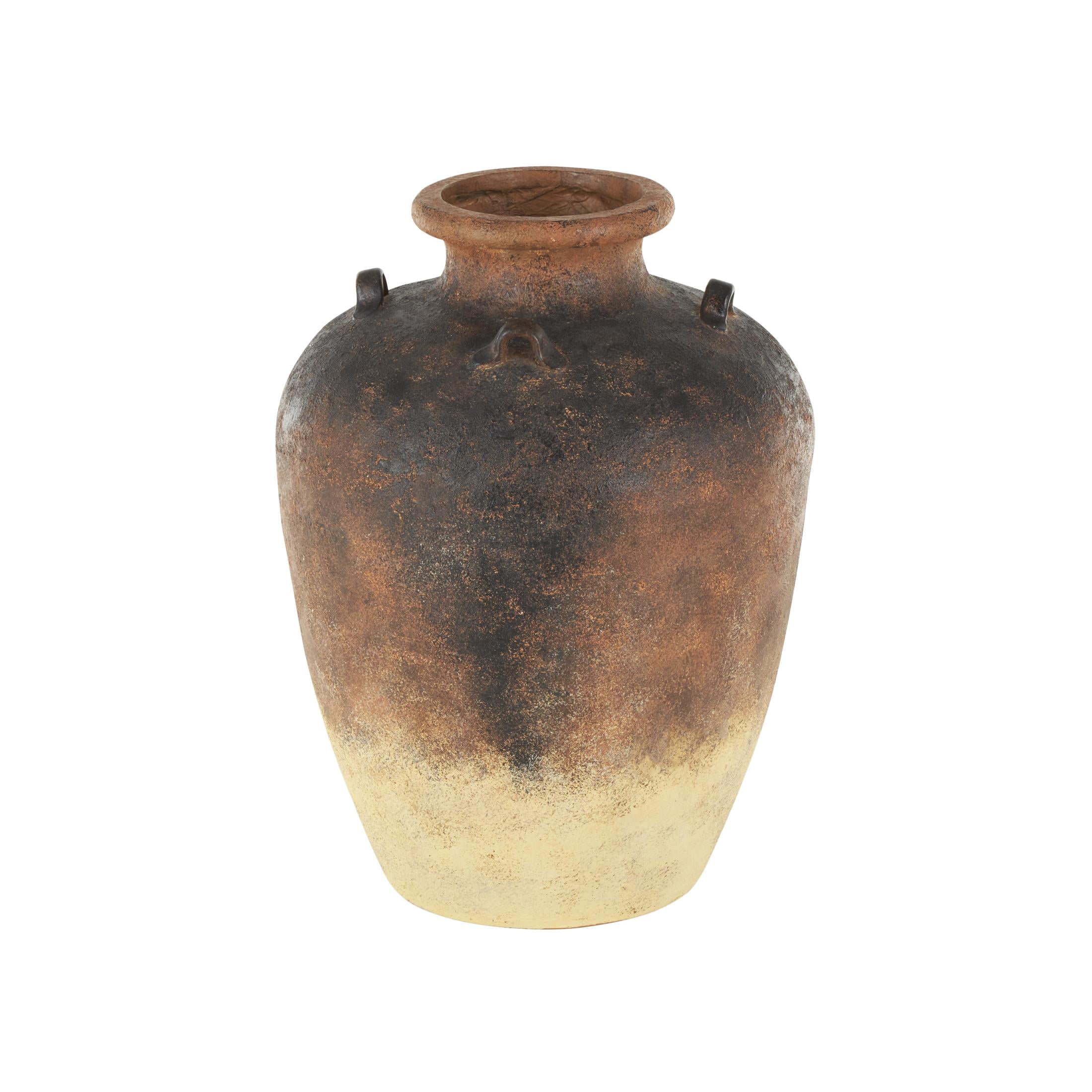 DecMode 24" Textured Ombre Antique Amphora Copper Magnesium Oxide Vase