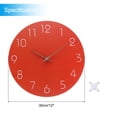 thumbnail image 2 of Uxcell 12 Inch Wall Clock, Battery Operated Non-Ticking Round Wall Clocks, Orange, 2 of 5