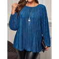 thumbnail image 3 of Cogild Plus Size Sweaters for Women - Long Sleeve Pleated Flowy Top for Casual & Work XL-5XL, 3 of 4