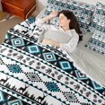 thumbnail image 4 of Castle Fairy Bohemian Aztec 7pcs Bedding Comforter Set,Black Blue Queen Bedding Sets Super Cozy,Geometric Theme Queen Sheet Sets,Breathable Animal Home Decor,Reversible, 4 of 8