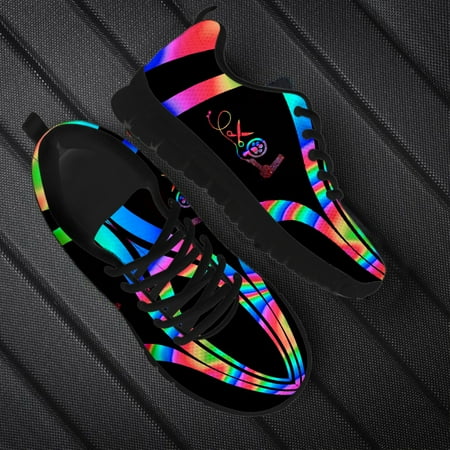 

Women Flats Shoes Dog Groomer Love Art Fashion Design Autumn Ladies Lace-up Breathable Walking Shoes for Teen Girls