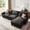Black, variant on DoMaDing 109" Cloud Sectional L Shaped Sofa with Ottoman, Chenille Modular Couch for Living Room, Dark Gray