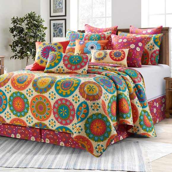 Virah Bella Ensemble de Literie en Courtepointe Imprimé Suri Full/Grand Léger Réversible avec 2 Taies d'Oreiller Assorties - Literie Contemporaine Confortable et Belle