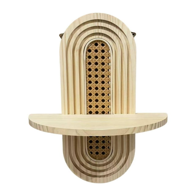 Estante de pared estilo bohemio, decoración para el hogar, estilo rústico chic, de pared, estante colgante para dormitorio, pasillo, sala de