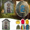 thumbnail image 1 of Xihbxyly Puerta de Gnomo En Miniatura, Escultura de Madera para Jardín, Encantador Porche de Hadas, Decoración de Árbol para Exteriores, Decoración Mágica para El Hogar, Diseño Encantador de Ventana, 1 of 6