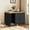 Black, variant on Cat Litter Box Enclosure, Hidden Litter Box Furniture with Divider, Indoor Cat House, Wooden pet house side table, for Living Room, Bedroom