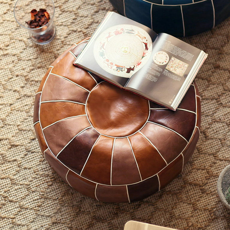 Moroccan Leather Pouf Cover