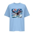 thumbnail image 6 of lcziwo Independence Day T Shirt for Women Cotton Comfy 4Th Of July Basic Shirts Casual Graphic Short Sleeve Crew Neck Tee Blue M, 6 of 9