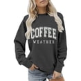thumbnail image 4 of Dyfzdhu Sweatshirt For Women Coffee Weather Sweatshirt Coffee Lover Trendy Shirt Cozy Season Sweatshirts Fall Crewneck Fleece Pullover Hoodies, 4 of 6
