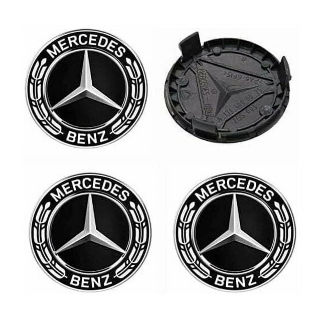 4 tapacubos compatibles con Mercedes Benz 75 mm ABS cubierta central de rueda accesorios de coche