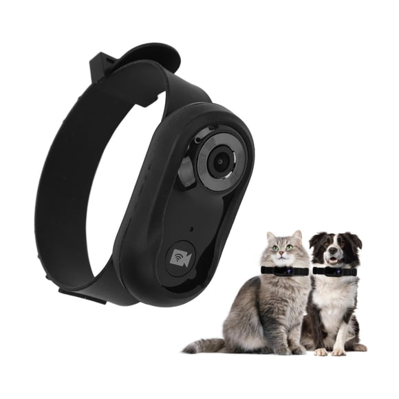Caméra Légère pour Collier de Chat, Mini Caméra d'Action HD 1080P avec Carte Mémoire 8G Angle 120 Degrés Caméra D\'action pour Animaux Fournitures pour Intérieur Extérieur