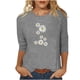 thumbnail image 2 of Fiudx Camisetas para Mujer Camiseta Estampada a La Moda para Mujer, Blusa de Mangas 3/4, Tops Informales con Cuello Redondo, 2 of 4