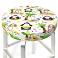 thumbnail image 3 of Pofeuu Penguins On The Beach Print Round Bar Stool Covers - Super Soft and Washable Elastic Stool Cushion Slipcover Easy Clean Velvet-14 inch, 3 of 7