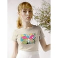 thumbnail image 2 of Image Conscious Sprayed Butterfly T-Shirt Womens -Porter Hastings Designs, Female XX-Large, 2 of 4
