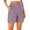 Purple, variant on Horkkom Cargo Shorts Women Elastic Waist Straight Leg Solid Color Shorts Summer Work Dress Shorts, S-3XL
