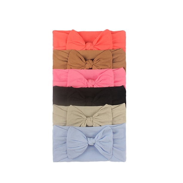 Conjunto de 3/4/6 unidades de lazos bonitos, diadema para bebé, turbante de Color sólido, bandas elásticas para el pelo para recién nacidos, accesorios para el cabello suaves para niñas Tan Jianjun unisex