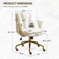 thumbnail image 4 of Ktaxon Office Chair High Back Study Chair PU Leather Adjustable Swivel Vanity Chair with Padded Armrests for Conference and Home White, 4 of 8