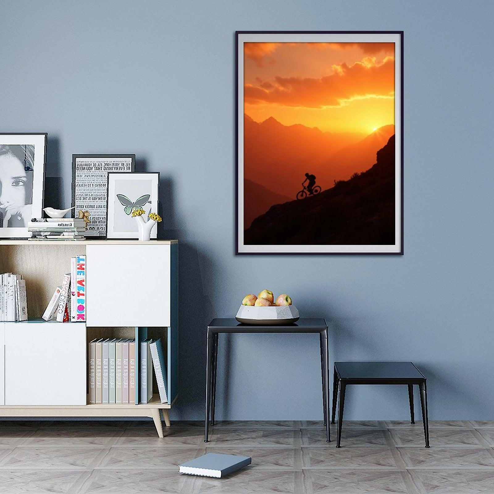 Diamond Art Kit for Adults, Sunset Mountain Biking Adventure Diamond Painting for Adults Beginners, 5D DIY Diamond Art Painting Kits, Colorful Diamond Painting Craft for Home Decor 12x16